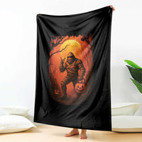 Funny Halloween Bigfoot Scary Spooky Cryptid Sasquatch Throw Blanket - Wonder Print Shop