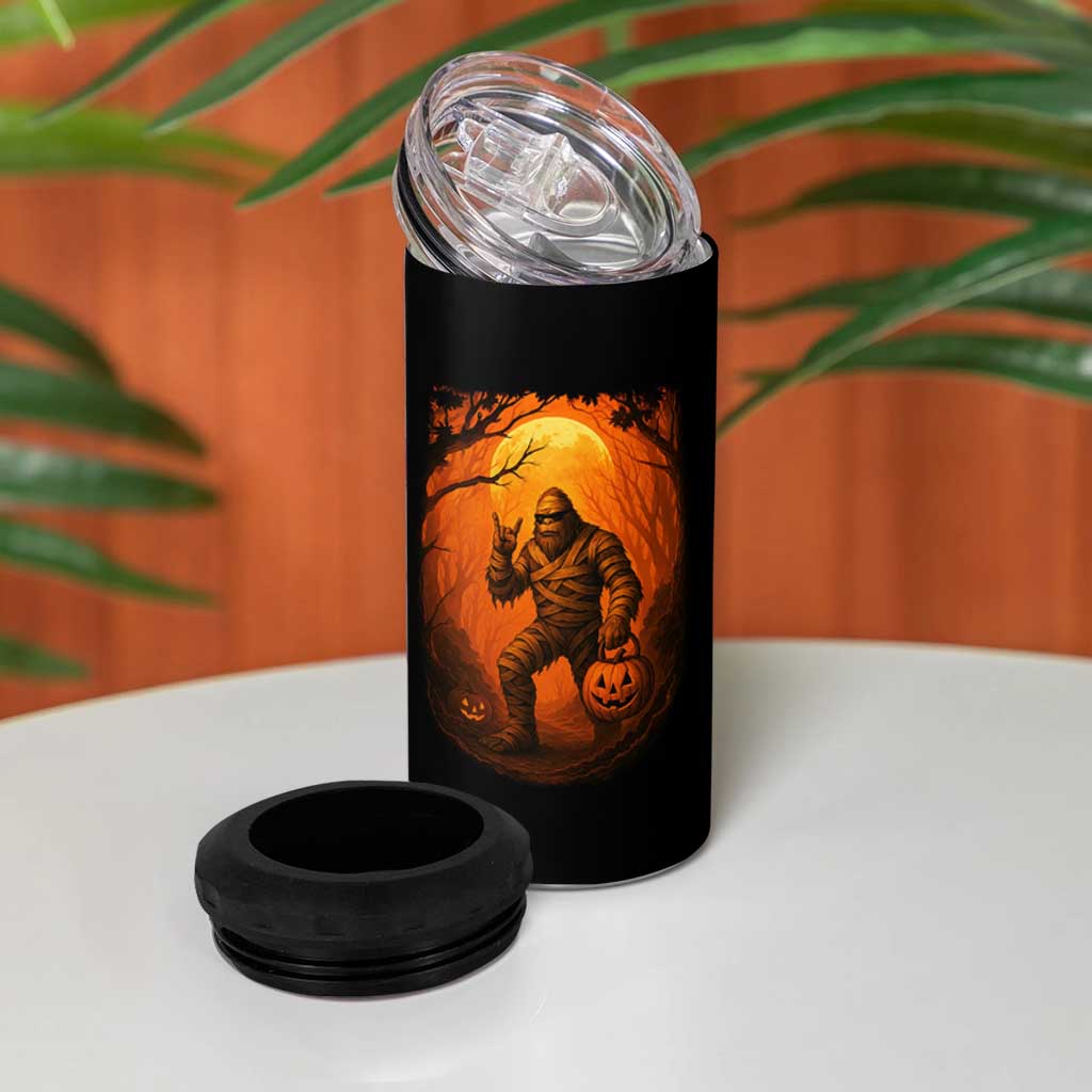Funny Halloween Bigfoot Scary Spooky Cryptid Sasquatch 4 in 1 Can Cooler Tumbler - Wonder Print Shop