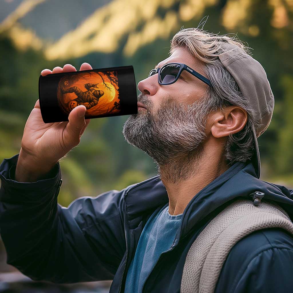 Funny Halloween Bigfoot Scary Spooky Cryptid Sasquatch 4 in 1 Can Cooler Tumbler - Wonder Print Shop