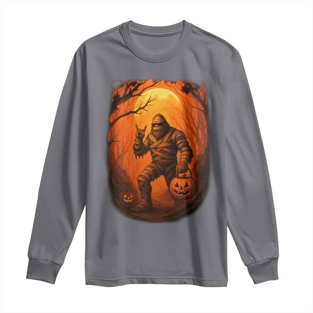 Funny Halloween Bigfoot Scary Spooky Cryptid Sasquatch Long Sleeve Shirt - Wonder Print Shop