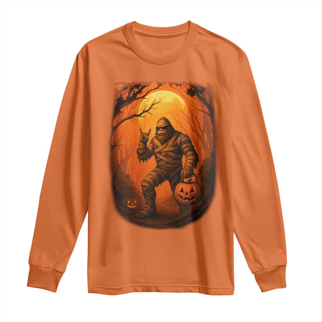 Funny Halloween Bigfoot Scary Spooky Cryptid Sasquatch Long Sleeve Shirt - Wonder Print Shop