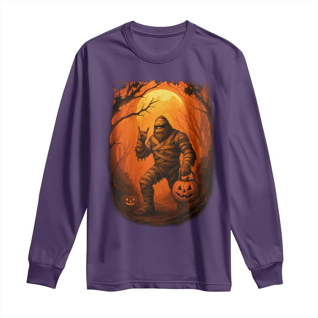 Funny Halloween Bigfoot Scary Spooky Cryptid Sasquatch Long Sleeve Shirt - Wonder Print Shop