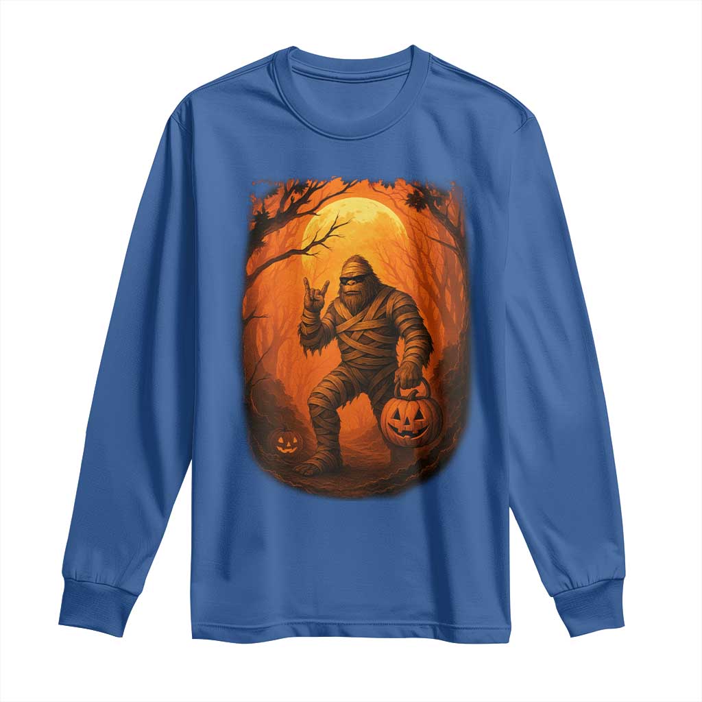 Funny Halloween Bigfoot Scary Spooky Cryptid Sasquatch Long Sleeve Shirt - Wonder Print Shop