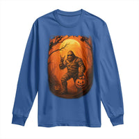 Funny Halloween Bigfoot Scary Spooky Cryptid Sasquatch Long Sleeve Shirt - Wonder Print Shop