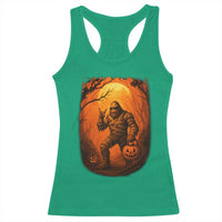 Funny Halloween Bigfoot Scary Spooky Cryptid Sasquatch Racerback Tank Top - Wonder Print Shop