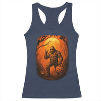 Funny Halloween Bigfoot Scary Spooky Cryptid Sasquatch Racerback Tank Top - Wonder Print Shop
