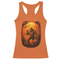Funny Halloween Bigfoot Scary Spooky Cryptid Sasquatch Racerback Tank Top - Wonder Print Shop