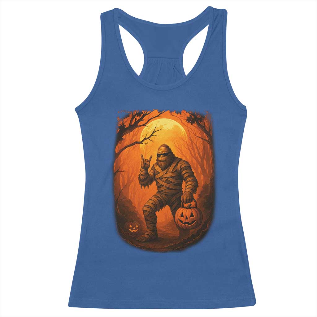 Funny Halloween Bigfoot Scary Spooky Cryptid Sasquatch Racerback Tank Top - Wonder Print Shop