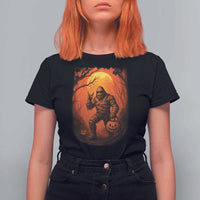 Funny Halloween Bigfoot Scary Spooky Cryptid Sasquatch T Shirt For Women - Wonder Print Shop
