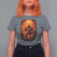 Funny Halloween Bigfoot Scary Spooky Cryptid Sasquatch T Shirt For Women - Wonder Print Shop