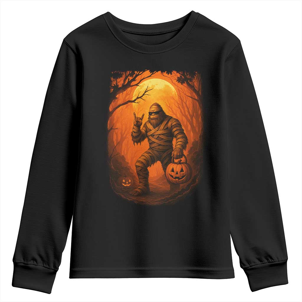 Funny Halloween Bigfoot Scary Spooky Cryptid Sasquatch Youth Sweatshirt - Wonder Print Shop