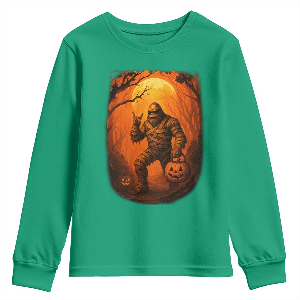 Funny Halloween Bigfoot Scary Spooky Cryptid Sasquatch Youth Sweatshirt - Wonder Print Shop