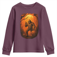 Funny Halloween Bigfoot Scary Spooky Cryptid Sasquatch Youth Sweatshirt - Wonder Print Shop
