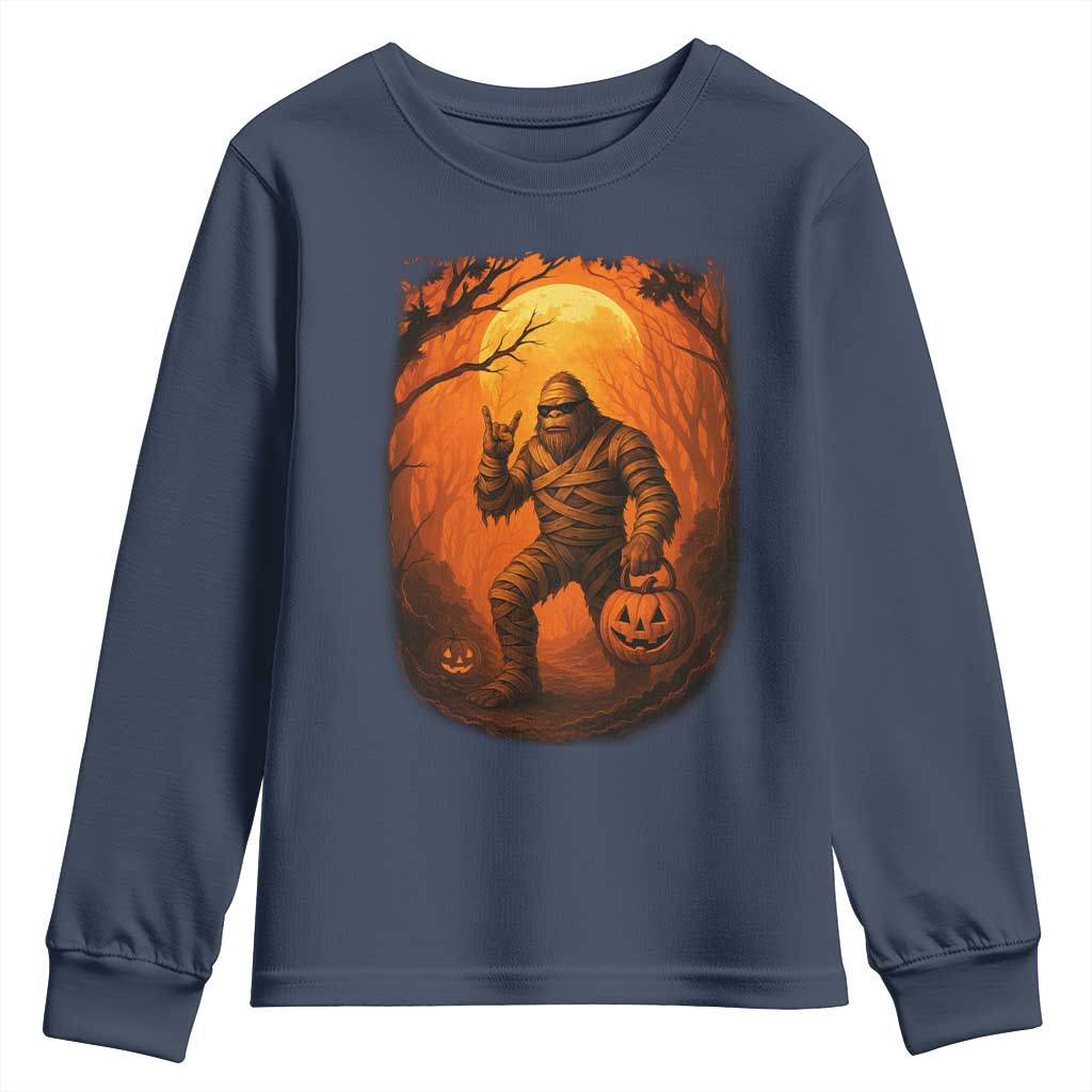 Funny Halloween Bigfoot Scary Spooky Cryptid Sasquatch Youth Sweatshirt - Wonder Print Shop