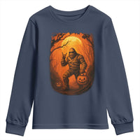 Funny Halloween Bigfoot Scary Spooky Cryptid Sasquatch Youth Sweatshirt - Wonder Print Shop