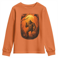 Funny Halloween Bigfoot Scary Spooky Cryptid Sasquatch Youth Sweatshirt - Wonder Print Shop