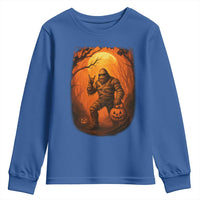 Funny Halloween Bigfoot Scary Spooky Cryptid Sasquatch Youth Sweatshirt - Wonder Print Shop