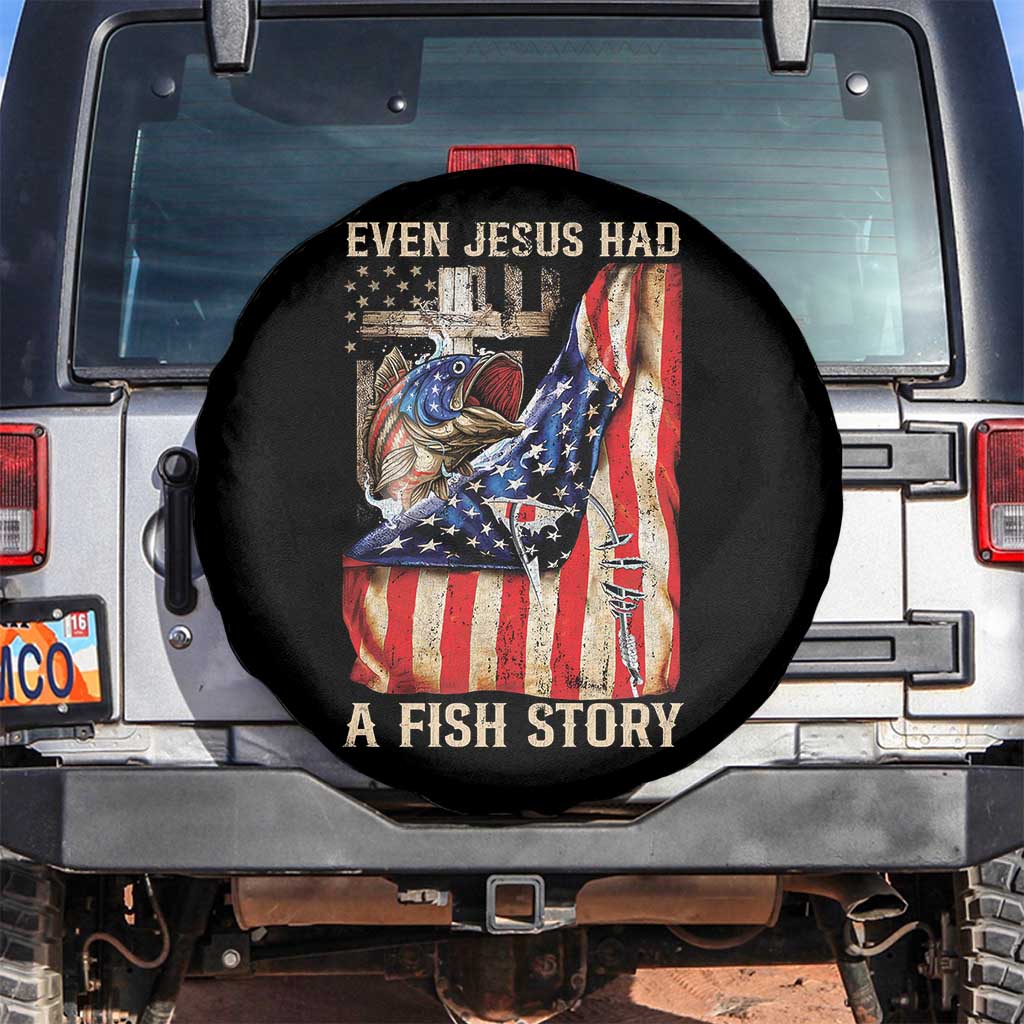 Funny Even Jesus Had A Fish Story Spare Tire Cover Fisherman Christian Fishing - Wonder Print Shop