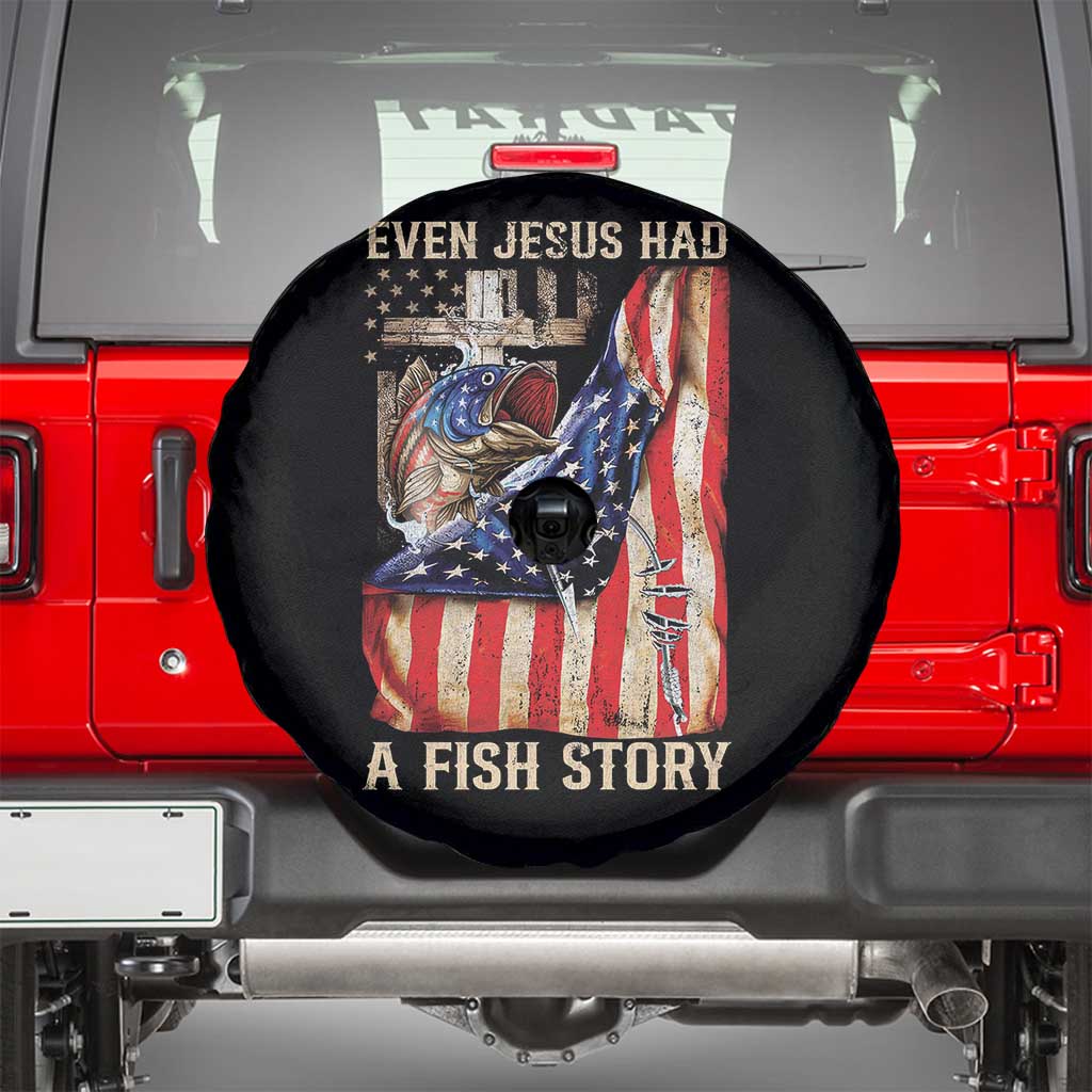 Funny Even Jesus Had A Fish Story Spare Tire Cover Fisherman Christian Fishing - Wonder Print Shop