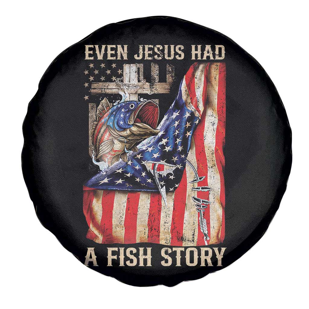 Funny Even Jesus Had A Fish Story Spare Tire Cover Fisherman Christian Fishing - Wonder Print Shop