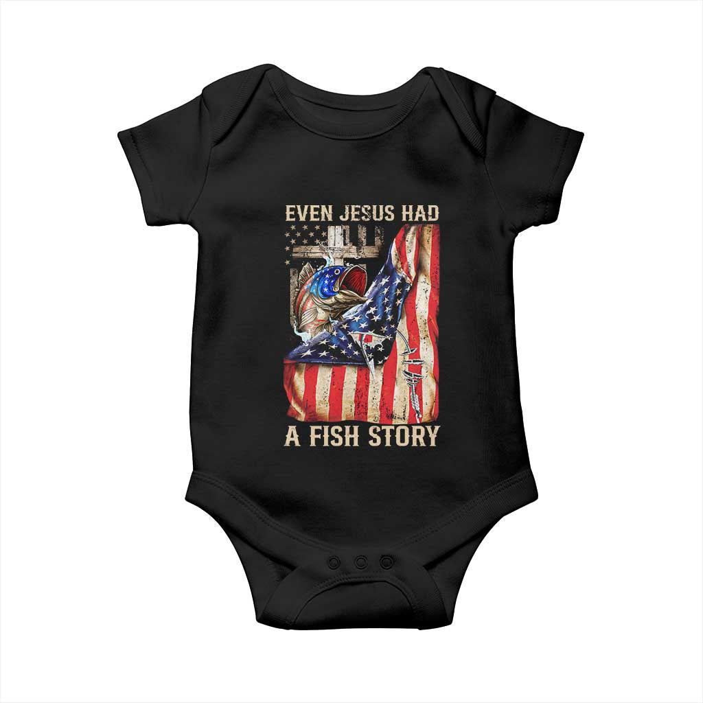 Funny Even Jesus Had A Fish Story Baby Onesie Fisherman Christian Fishing - Wonder Print Shop