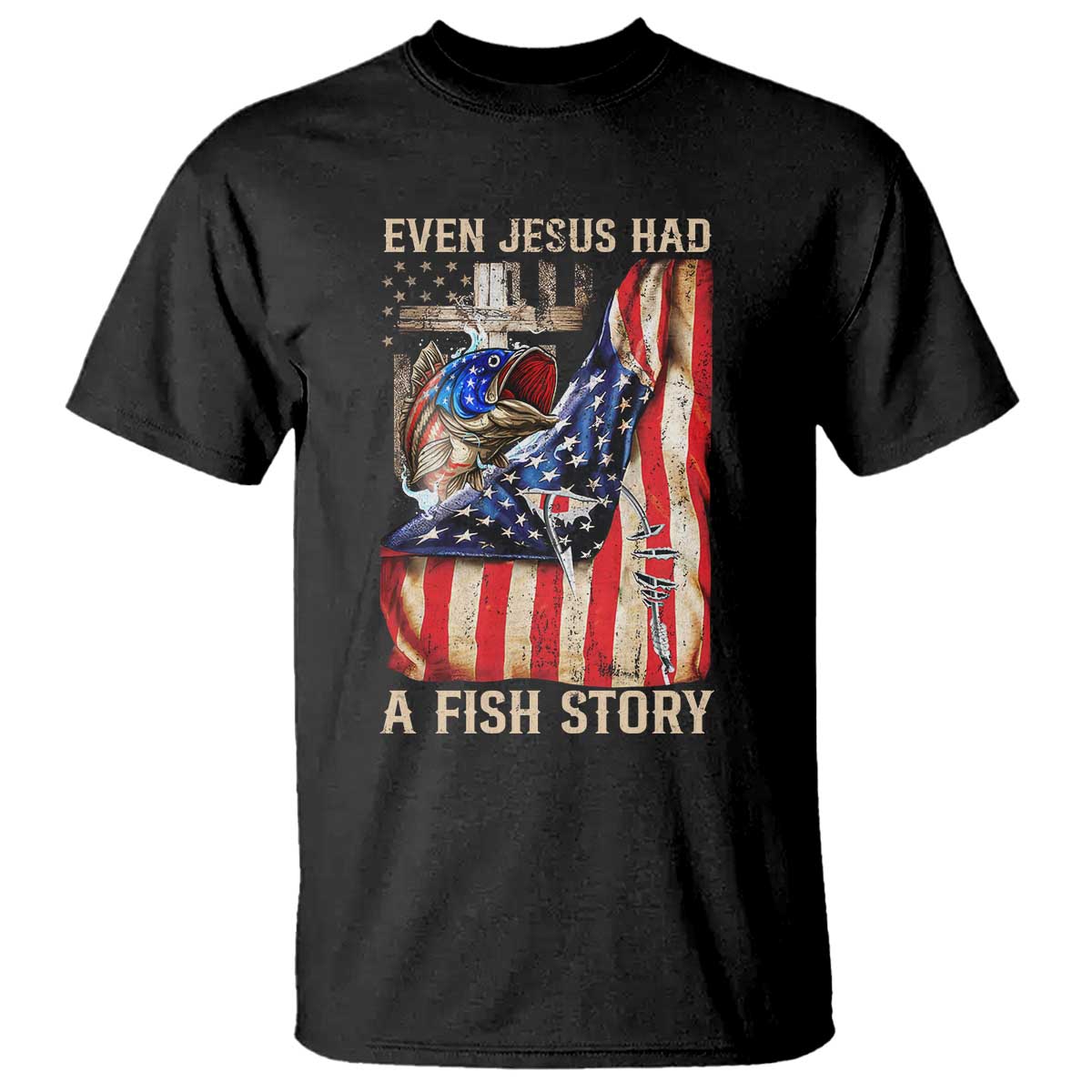 Funny Even Jesus Had A Fish Story T Shirt Fisherman Christian Fishing - Wonder Print Shop