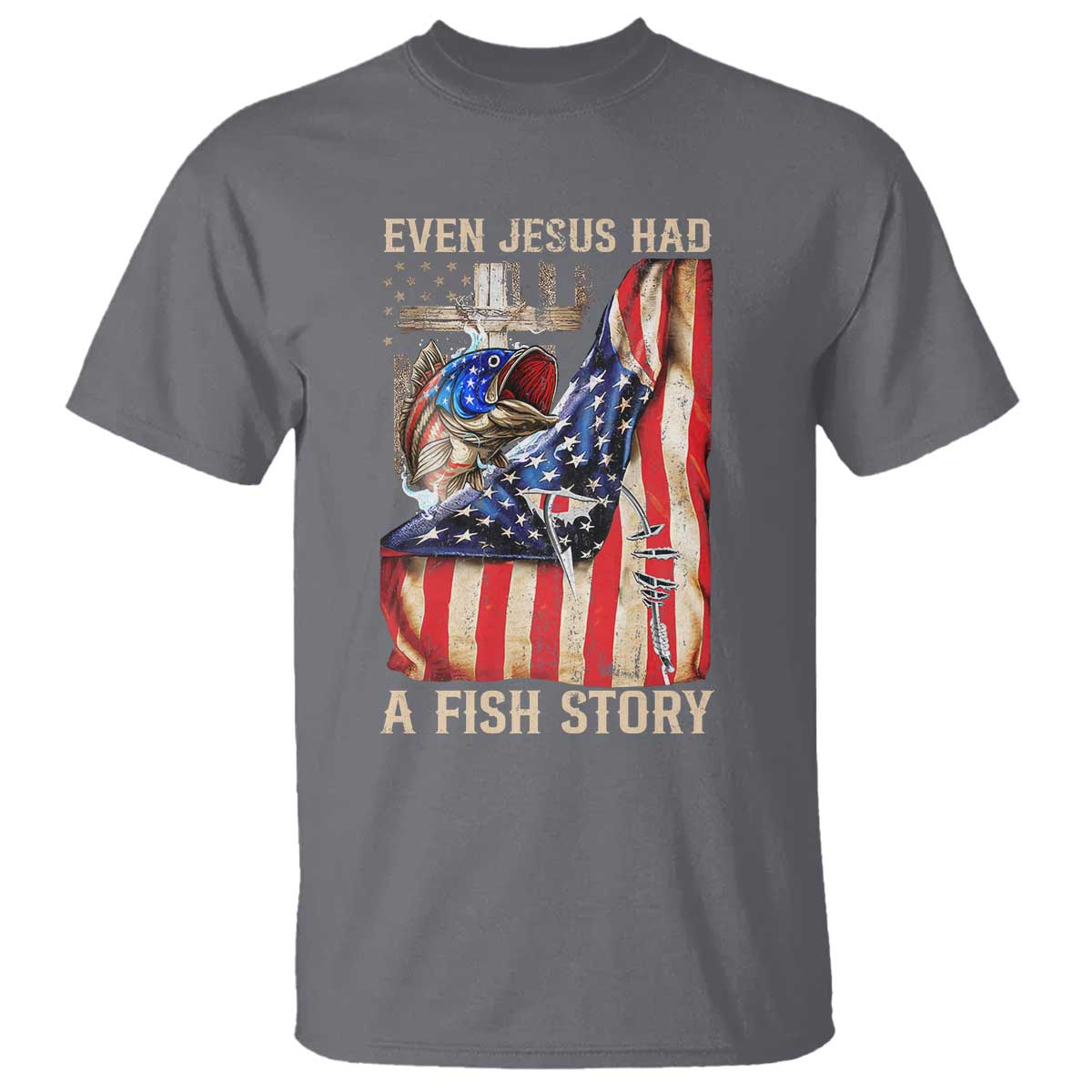 Funny Even Jesus Had A Fish Story T Shirt Fisherman Christian Fishing - Wonder Print Shop