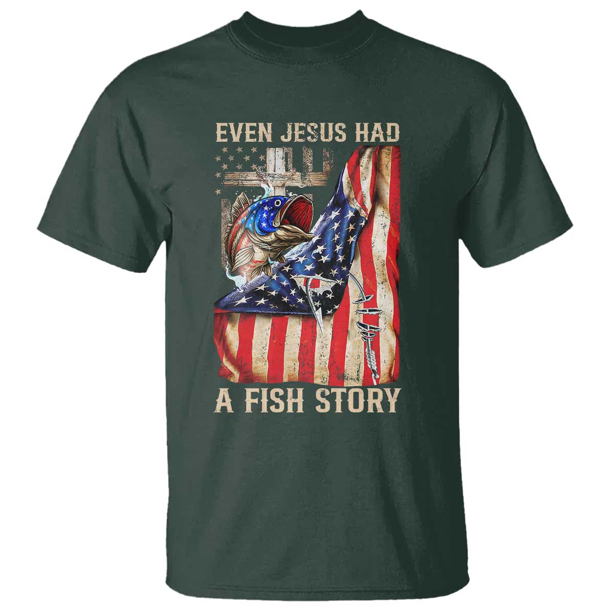 Funny Even Jesus Had A Fish Story T Shirt Fisherman Christian Fishing - Wonder Print Shop