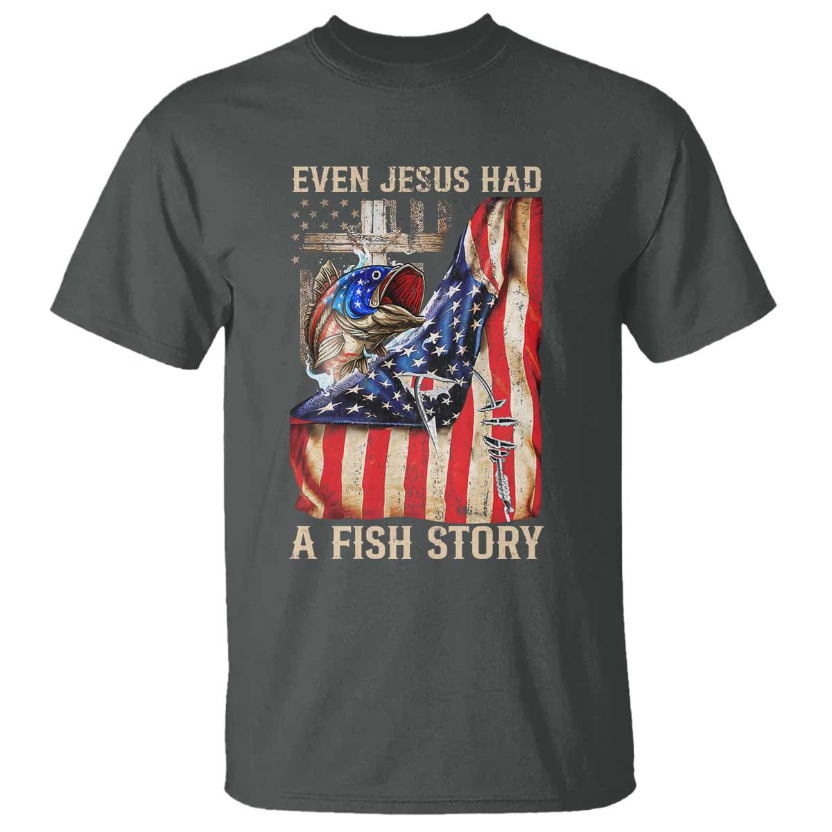 Funny Even Jesus Had A Fish Story T Shirt Fisherman Christian Fishing - Wonder Print Shop
