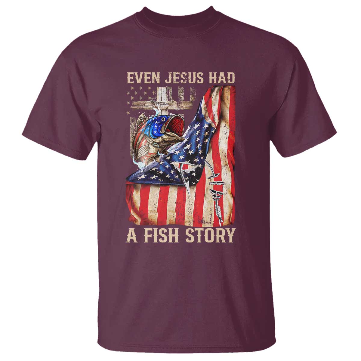 Funny Even Jesus Had A Fish Story T Shirt Fisherman Christian Fishing - Wonder Print Shop