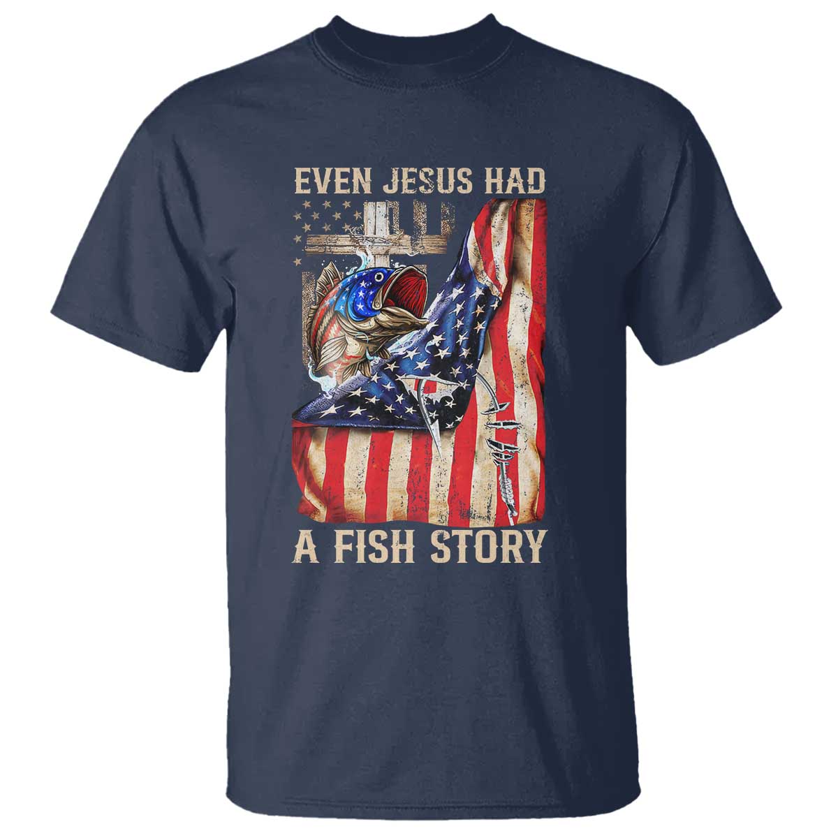 Funny Even Jesus Had A Fish Story T Shirt Fisherman Christian Fishing - Wonder Print Shop