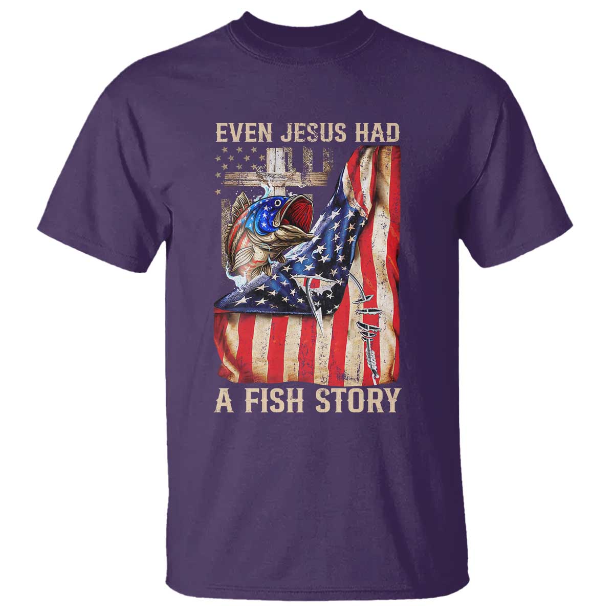 Funny Even Jesus Had A Fish Story T Shirt Fisherman Christian Fishing - Wonder Print Shop