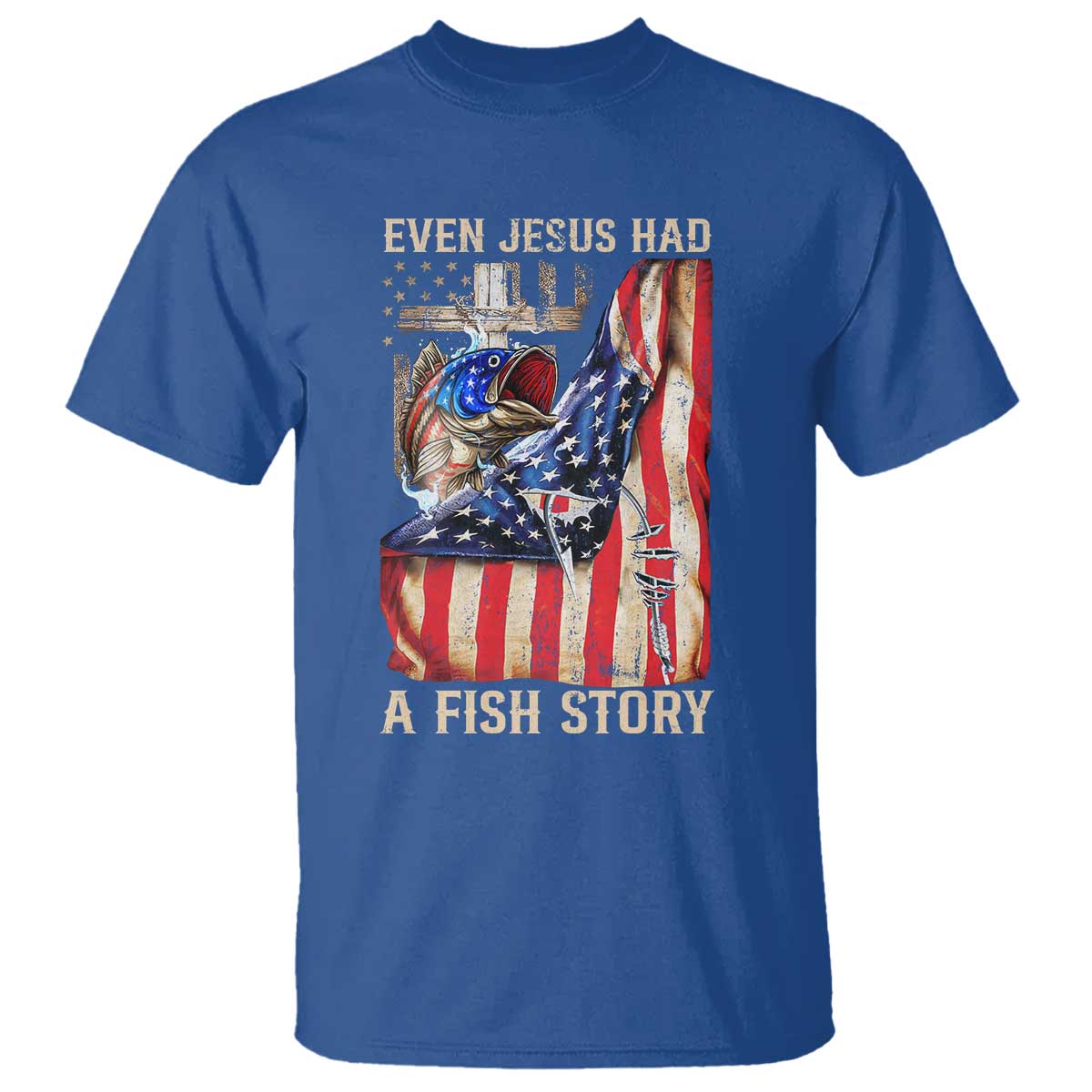 Funny Even Jesus Had A Fish Story T Shirt Fisherman Christian Fishing - Wonder Print Shop