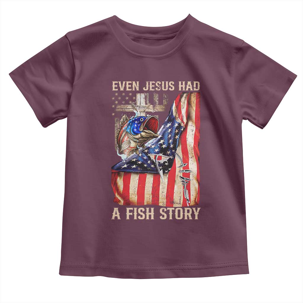 Funny Even Jesus Had A Fish Story Toddler T Shirt Fisherman Christian Fishing - Wonder Print Shop