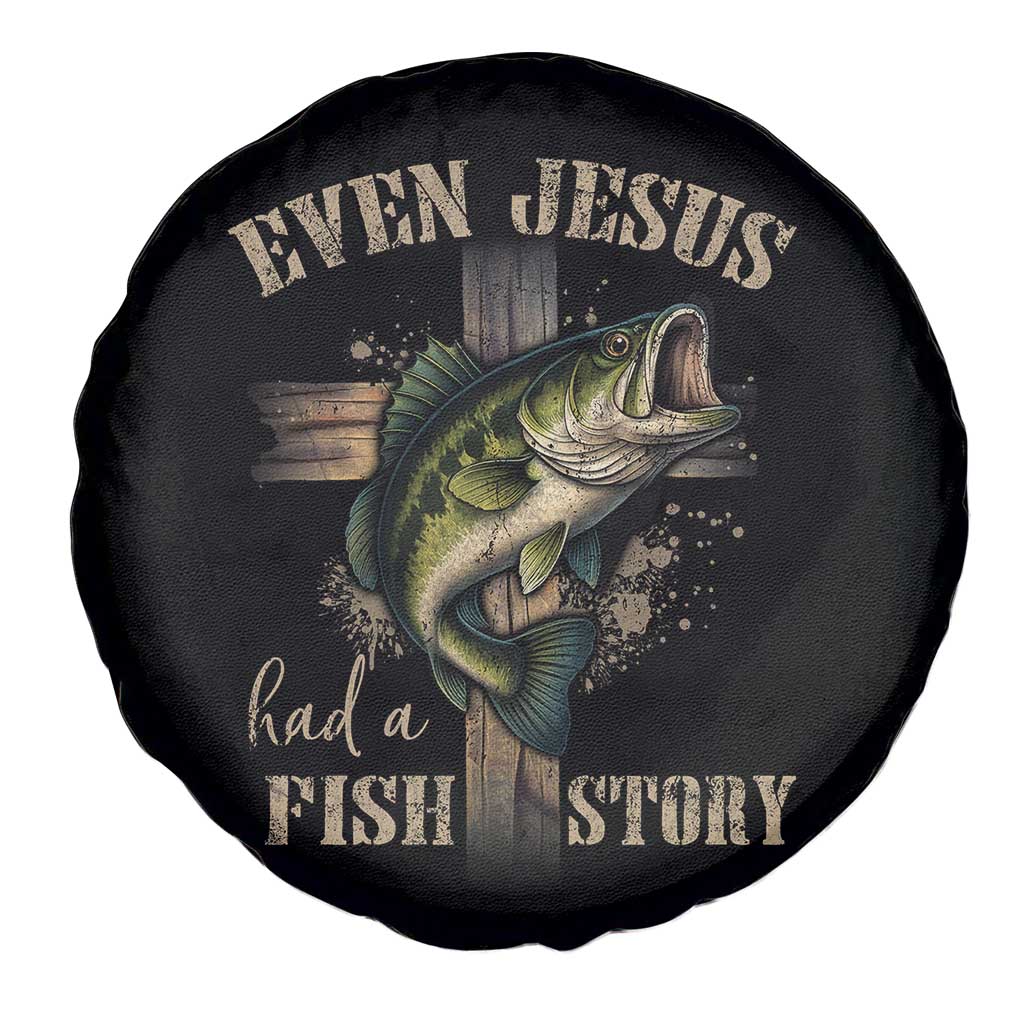 Even Jesus Had A Fish Story Spare Tire Cover Funny Fishermen Christian Cross - undefined