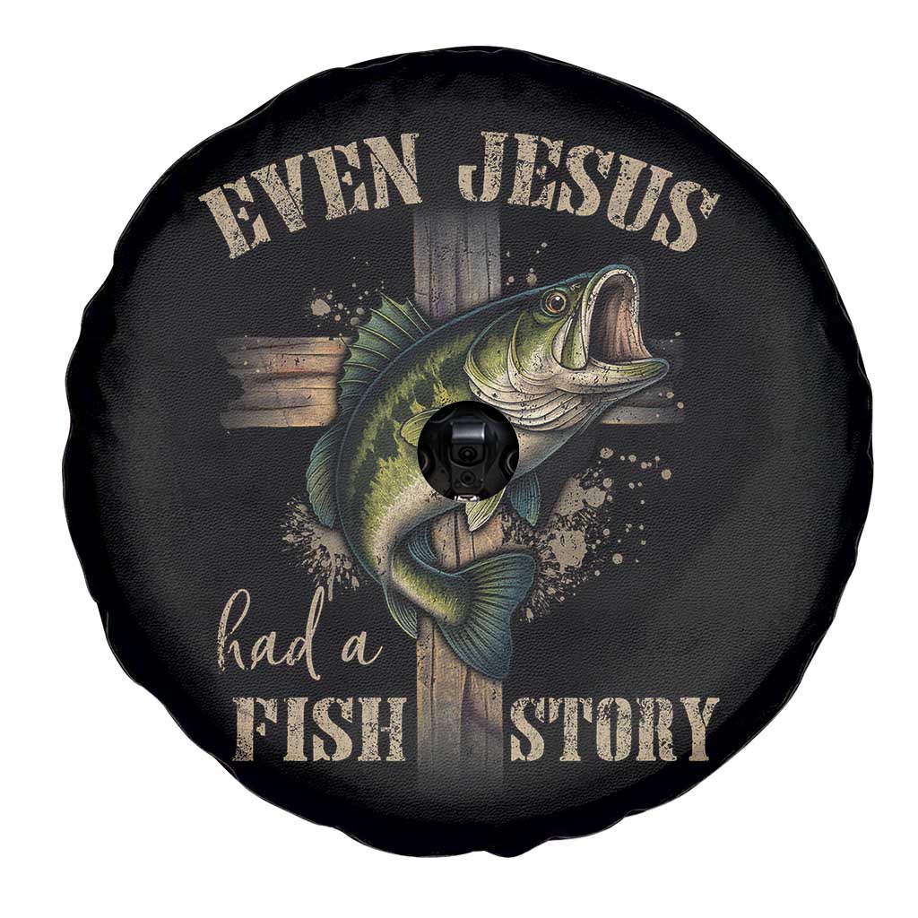 Even Jesus Had A Fish Story Spare Tire Cover Funny Fishermen Christian Cross - undefined
