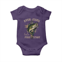 Even Jesus Had A Fish Story Baby Onesie Funny Fishermen Christian Cross - Wonder Print Shop