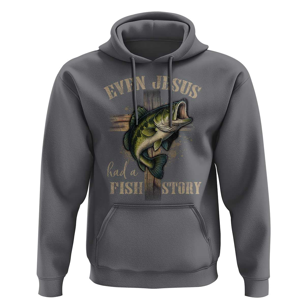 Even Jesus Had A Fish Story Hoodie Funny Fishermen Christian Cross - Wonder Print Shop