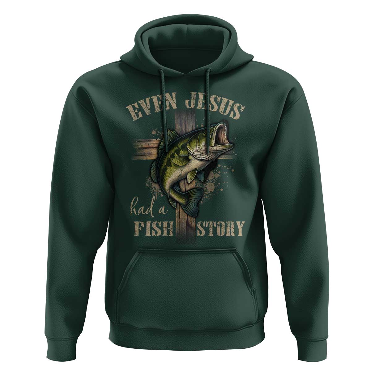 Even Jesus Had A Fish Story Hoodie Funny Fishermen Christian Cross - Wonder Print Shop
