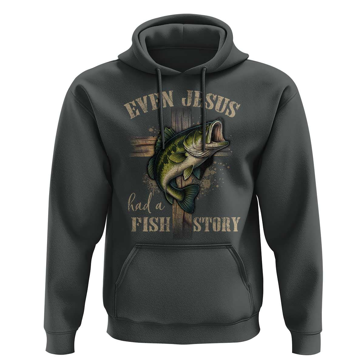 Even Jesus Had A Fish Story Hoodie Funny Fishermen Christian Cross - Wonder Print Shop