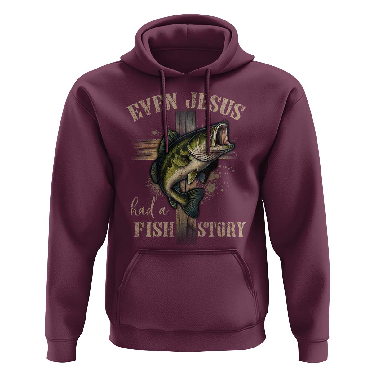 Even Jesus Had A Fish Story Hoodie Funny Fishermen Christian Cross - Wonder Print Shop