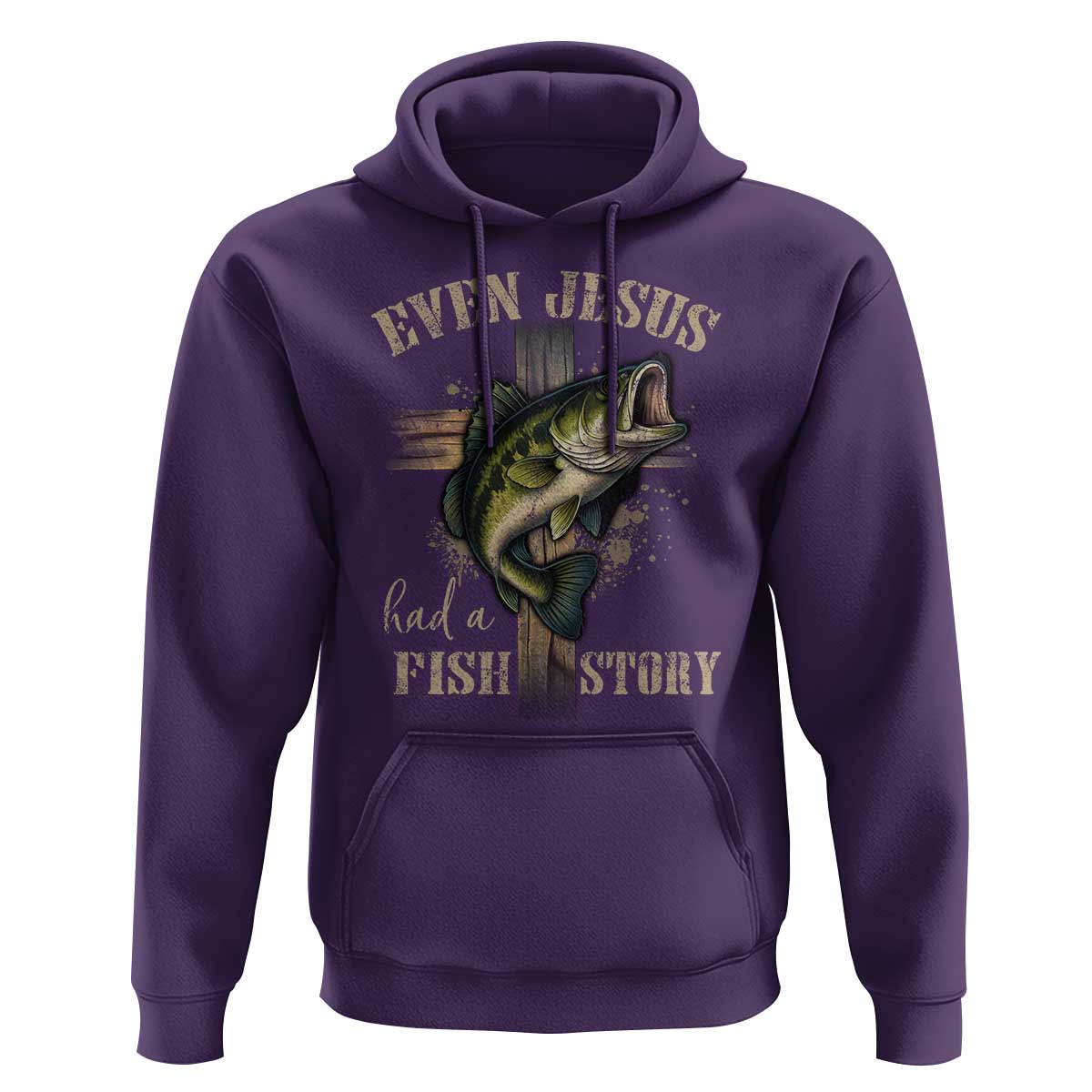 Even Jesus Had A Fish Story Hoodie Funny Fishermen Christian Cross - Wonder Print Shop