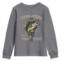 Even Jesus Had A Fish Story Youth Sweatshirt Funny Fishermen Christian Cross - Wonder Print Shop