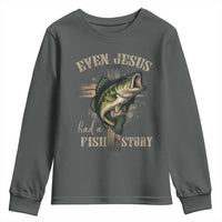 Even Jesus Had A Fish Story Youth Sweatshirt Funny Fishermen Christian Cross - Wonder Print Shop