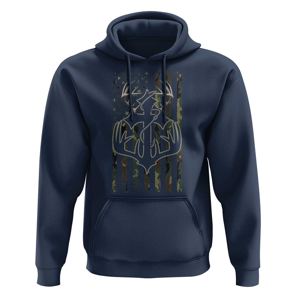 Faith Fishing Hunting Camo US Flag Cross With Hook Christian Hoodie - Wonder Print Shop