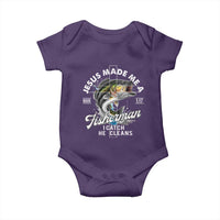 Jesus Made Me A Fisherman I Catch He Cleans Baby Onesie Christian Fisher - Wonder Print Shop