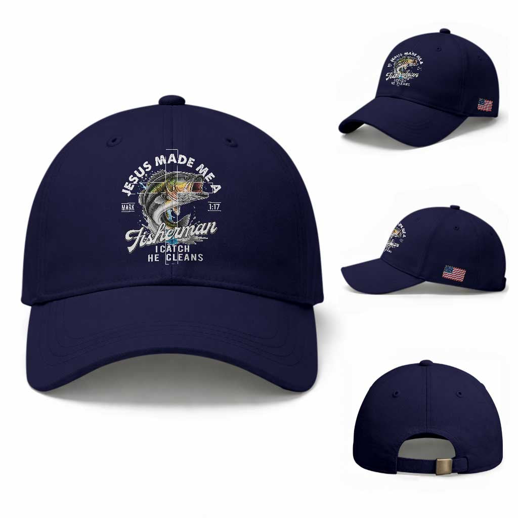 Jesus Made Me A Fisherman I Catch He Cleans Baseball Cap Christian Fisher