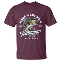 Jesus Made Me A Fisherman I Catch He Cleans T Shirt Christian Fisher - Wonder Print Shop
