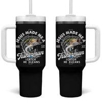 Jesus Made Me A Fisherman I Catch He Cleans Tumbler With Handle Christian Fisher - Wonder Print Shop