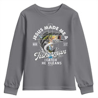 Jesus Made Me A Fisherman I Catch He Cleans Youth Sweatshirt Christian Fisher - Wonder Print Shop